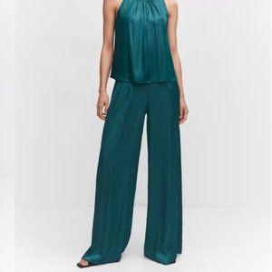 MANGO Satin Wideleg Pants (NWT) Size 4